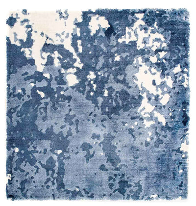 Viskose Teppich 70x70cm - blau