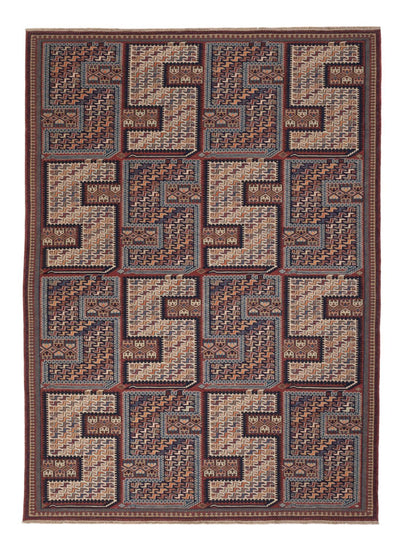 Kelim Afghan Teppich 152x216cm - dunkelbeige