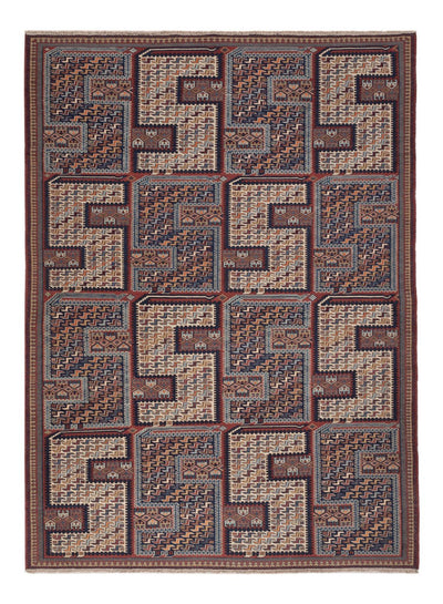 Kelim Afghan Teppich 155x214cm - dunkelbeige