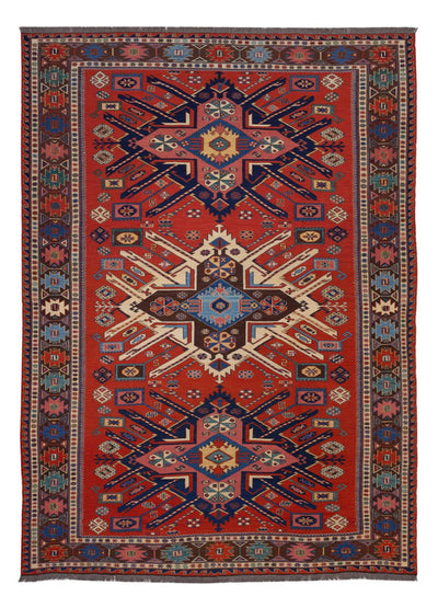 Kelim Afghan Teppich 218x292cm - rot