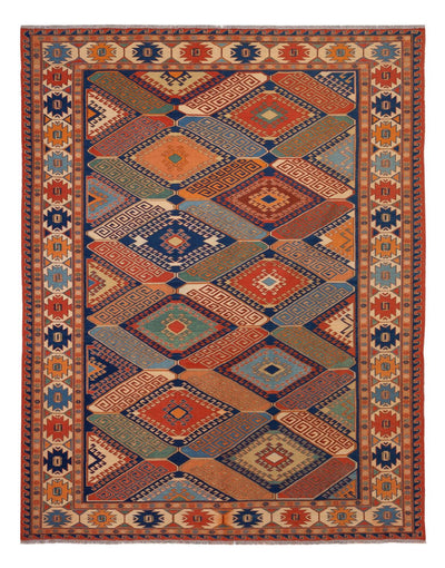 Kelim Afghan Teppich 205x272cm - mehrfarbig