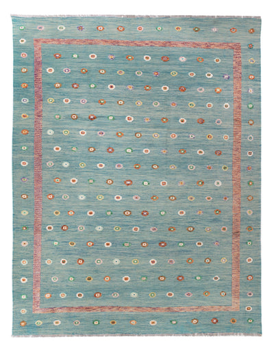 Kelim Maimene Teppich 258x350cm - blau