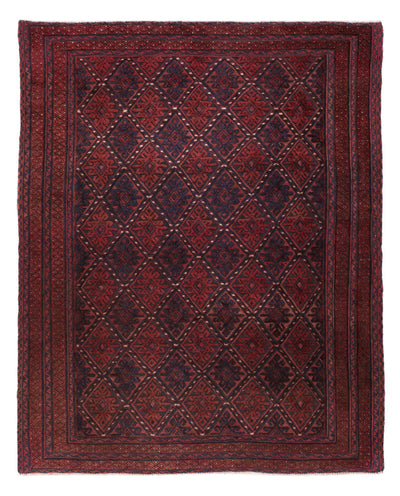 Kelim Afghan Teppich 146x189cm - dunkelrot