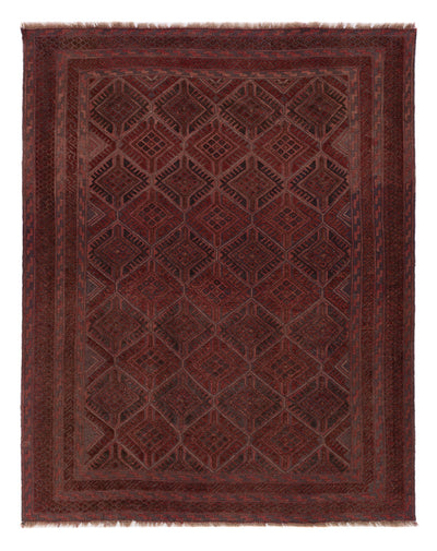 Kelim Afghan Teppich 150x187cm - dunkelrot