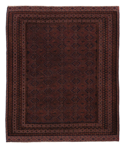Kelim Afghan Teppich 156x189cm - dunkelrot