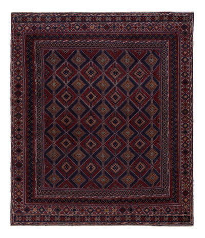 Kelim Afghan Teppich 157x177cm - dunkelrot