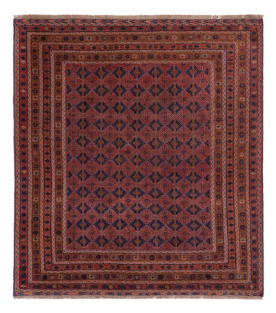 Kelim Afghan Teppich 168x190cm - dunkelrot
