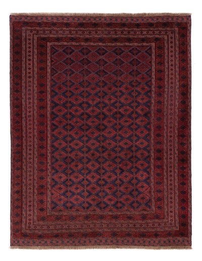 Kelim Afghan Teppich 156x200cm - dunkelrot