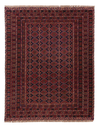 Kelim Afghan Teppich 152x190cm - dunkelrot