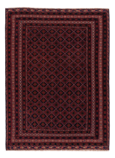 Kelim Afghan Teppich 153x204cm - dunkelrot