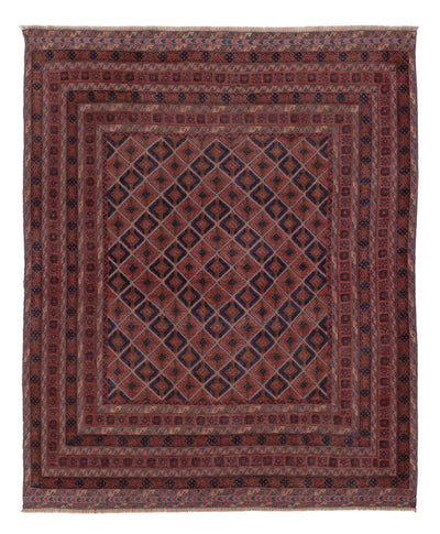 Kelim Afghan Teppich 159x193cm - dunkelrot