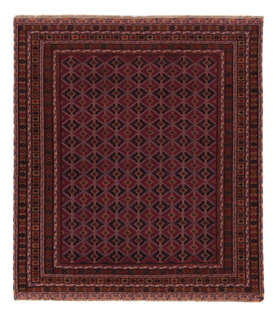 Kelim Afghan Teppich 154x177cm - dunkelrot
