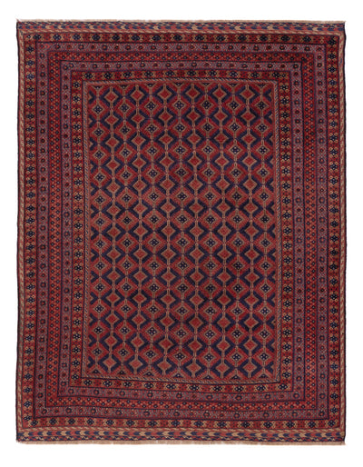 Kelim Afghan Teppich 146x191cm - dunkelrot