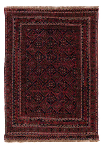 Kelim Afghan Teppich 139x195cm - dunkelrot