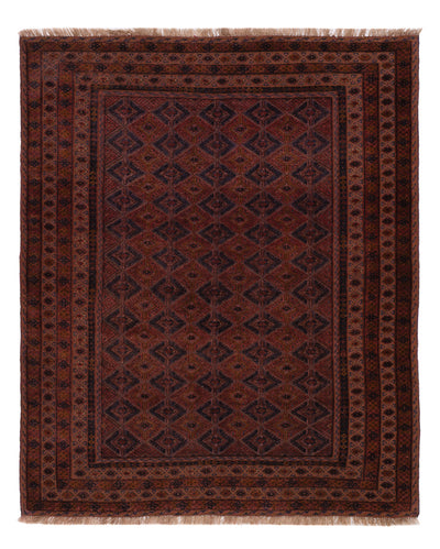 Kelim Afghan Teppich 161x196cm - dunkelrot