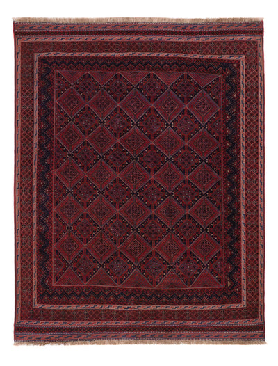 Kelim Afghan Teppich 137x182cm - dunkelrot