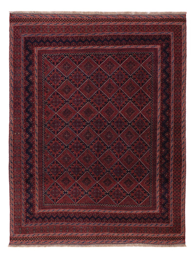 Kelim Afghan Teppich 143x186cm - dunkelrot