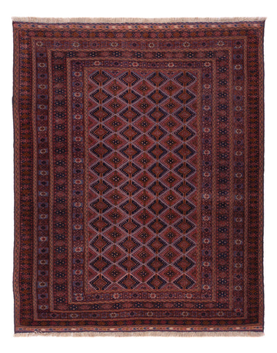 Kelim Afghan Teppich 155x198cm - dunkelrot