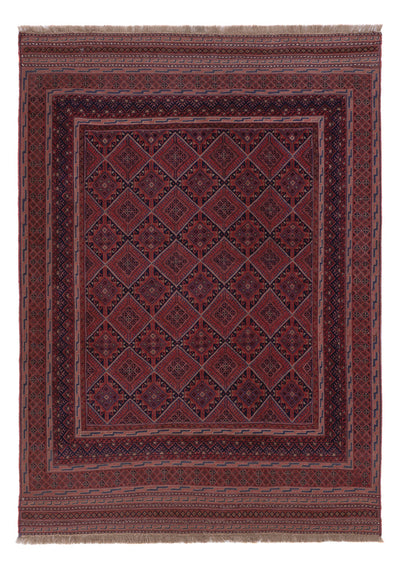 Kelim Afghan Teppich 140x193cm - dunkelrot