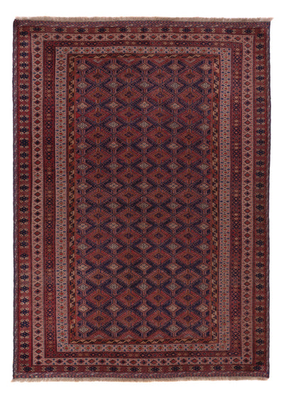 Kelim Afghan Teppich 145x206cm - dunkelrot