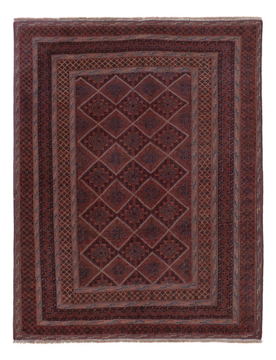 Kelim Afghan Teppich 135x177cm - dunkelrot