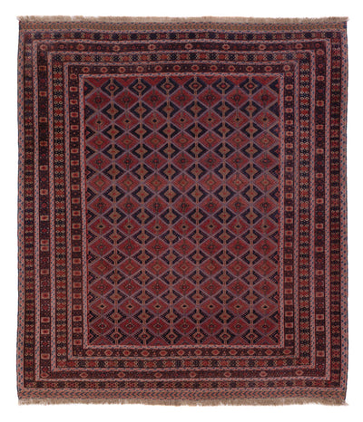 Kelim Afghan Teppich 158x183cm - dunkelrot