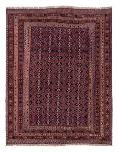 Kelim Afghan Teppich 146x191cm - dunkelrot