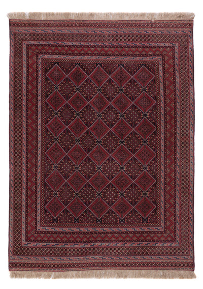 Kelim Afghan Teppich 145x195cm - dunkelrot