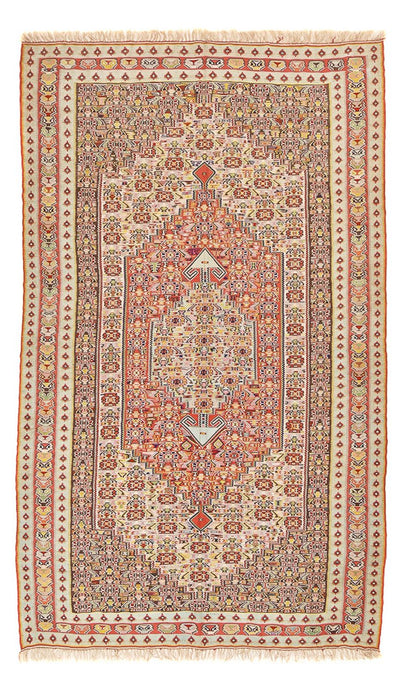 Kelim Seide Teppich 158x270cm - hellrot