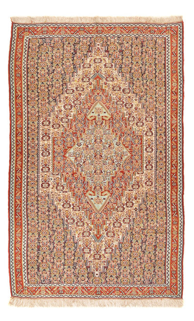 Kelim Seide Teppich 156x248cm - hellrot