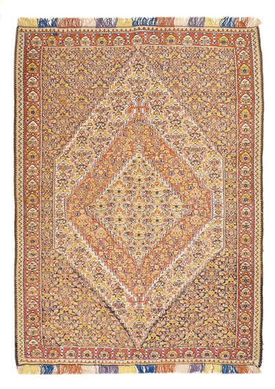 Kelim Seide Teppich 140x200cm - caramel