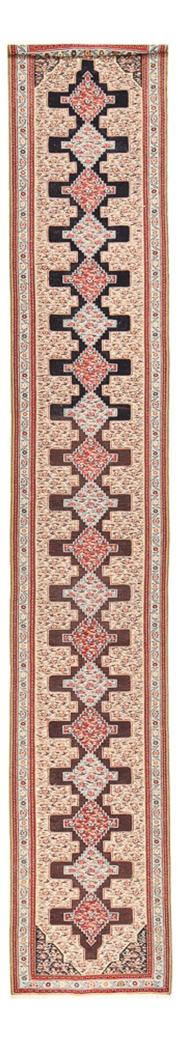 Kelim Seide Teppich 85x495cm - dunkelblau