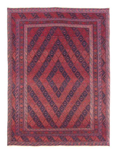 Kelim Afghan Teppich 206x279cm - dunkelrot
