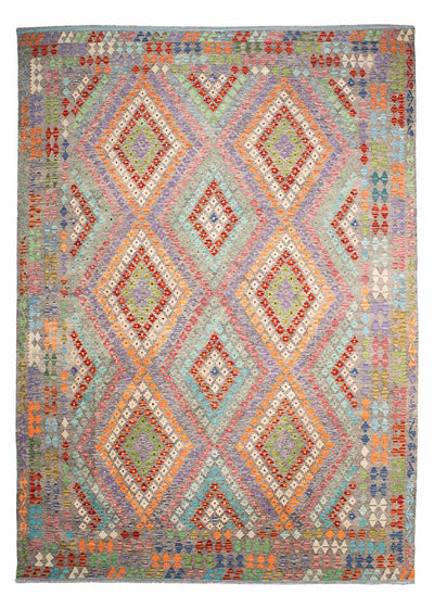 Kelim Afghan Teppich 257x349cm - mehrfarbig