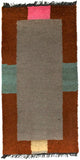 Nepal Teppich 70x140cm - Wollteppich - silber