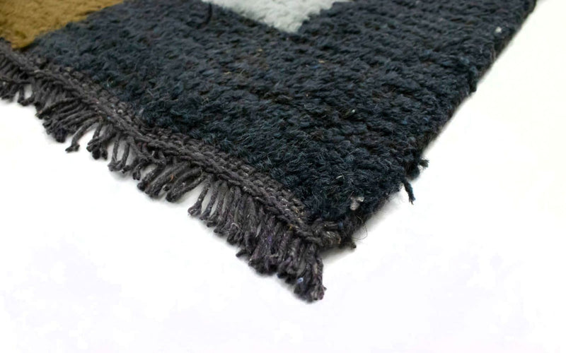 Nepal Teppich 70x140cm - Wollteppich - hellblau