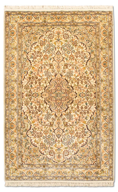 Kaschmir Seide Teppich 94x153cm - Orientteppich - beige