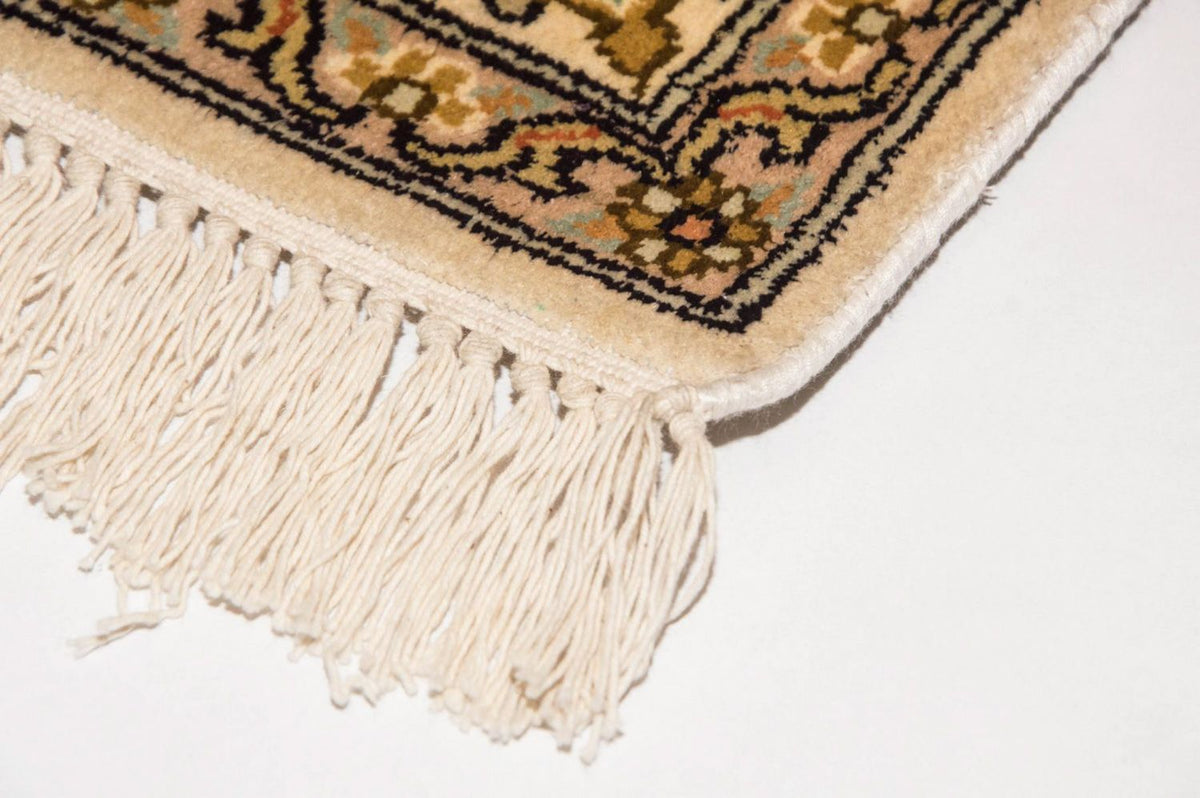 Kaschmir Seide Teppich 94x153cm - Orientteppich - beige