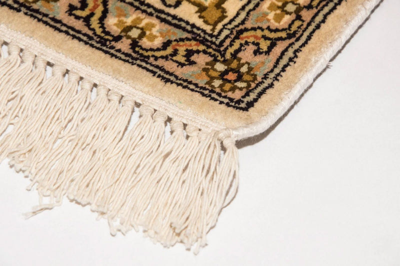 Kaschmir Seide Teppich 94x153cm - Orientteppich - beige