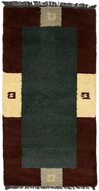 Nepal Teppich 70x140cm - Wollteppich - grün – product image