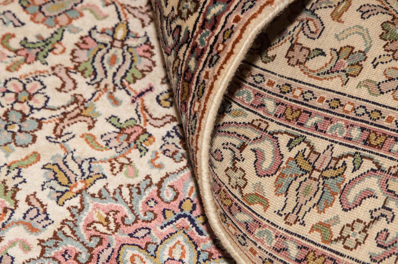 Kaschmir Seide Teppich 77x190cm - Orientteppich - beige