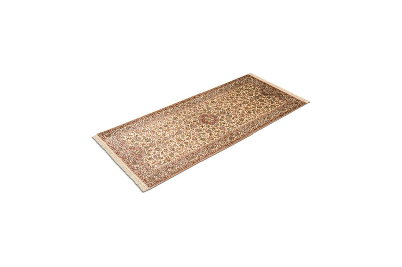 Kaschmir Seide Teppich 77x190cm - Orientteppich - beige