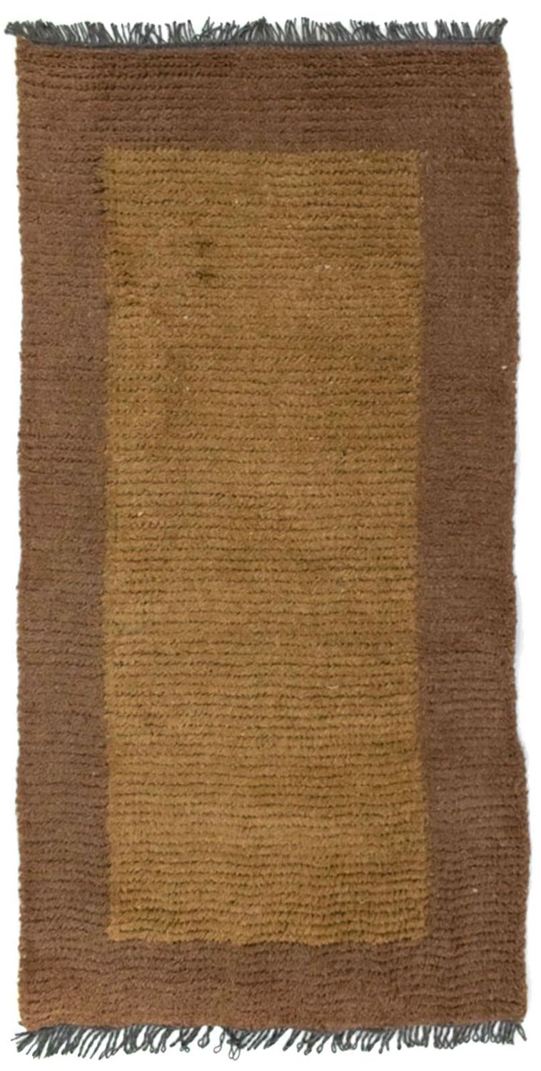 Nepal Teppich 70x140cm - Wollteppich - braun