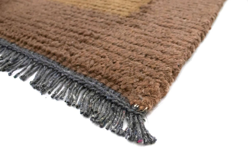 Nepal Teppich 70x140cm - Wollteppich - braun