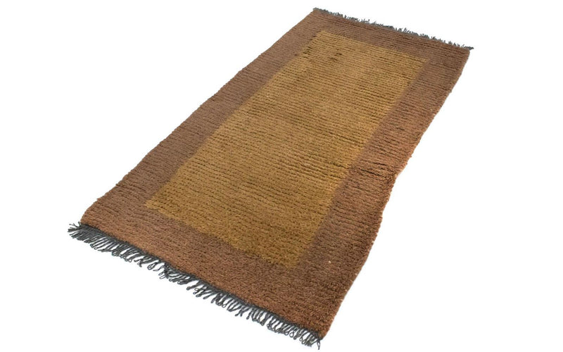 Nepal Teppich 70x140cm - Wollteppich - braun