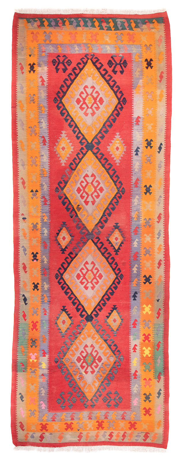 Kelim Teppich Old 150x410cm - rot