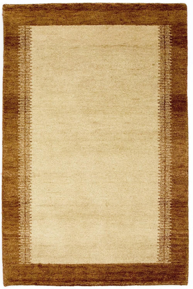 Gabbeh Teppich Indus 105x167cm - Wollteppich - beige