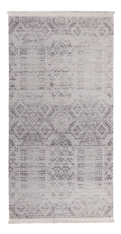 Moderner Teppich 76x150cm - Designerteppich - silber