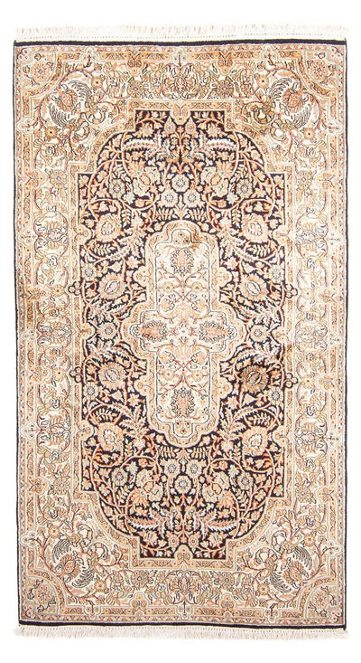 Kaschmir Seide Teppich 94x169cm - Orientteppich - dunkelblau