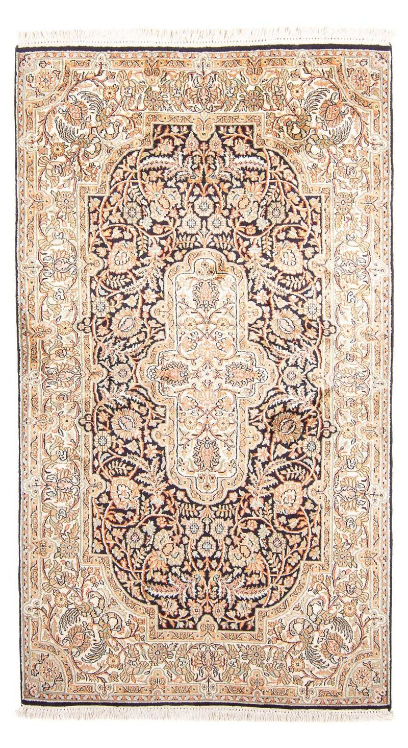 Kaschmir Seide Teppich 94x169cm - Orientteppich - dunkelblau